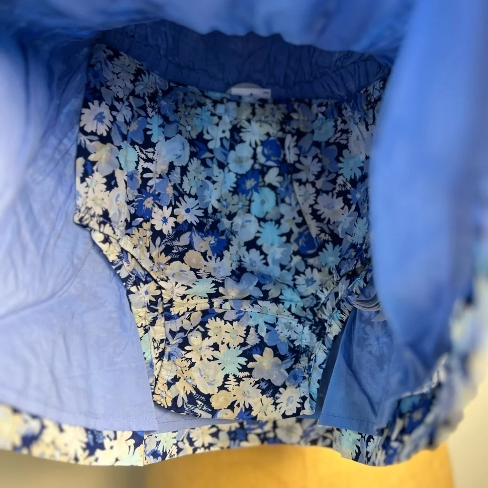 Baby Gap blue floral dress, bloomers and matching headband 18-24 months